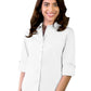 Women's Pocketless 3/4-Sleeve Stretch Poplin Shirt - BG6218 - White