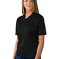 Women's Pocketless Wicking V-Neck Polo - BG6219 - Black