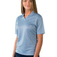 Women's Pocketless Wicking V-Neck Polo - BG6219 - Light Blue