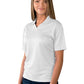 Women's Pocketless Wicking V-Neck Polo - BG6219 - White