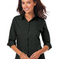 Women's Pocketless 3/4-Sleeve Poplin Shirt - BG6260 - Black