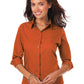 Women's Pocketless 3/4-Sleeve Poplin Shirt - BG6260 - Burnt Orange