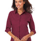 Women's Pocketless 3/4-Sleeve Poplin Shirt - BG6260 - Burgundy