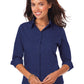 Women's Pocketless 3/4-Sleeve Poplin Shirt - BG6260 - Navy