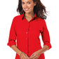 Women's Pocketless 3/4-Sleeve Poplin Shirt - BG6260 - Red