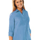Women's Pocketless 3/4-Sleeve Poplin Swing Shirt - BG6261 - Light Blue