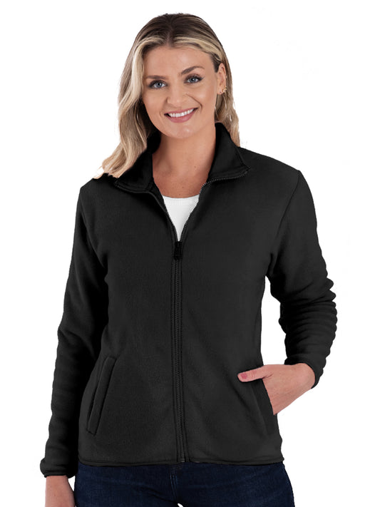 Women's 2-Pocket Micro Fleece Full Zip Jacket - BG6951 - Polar Black