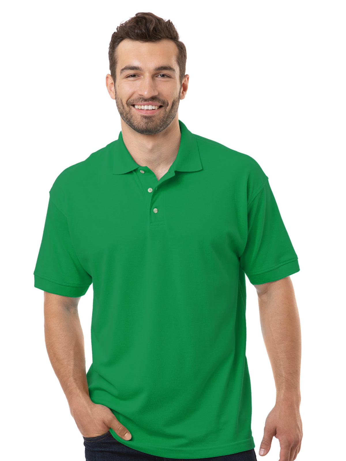 Men's Pocketless Superblend Short Sleeve Polo - BG7204 - Kelly