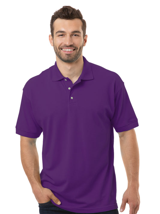 Men's Pocketless Superblend Short Sleeve Polo - BG7204 - Purple