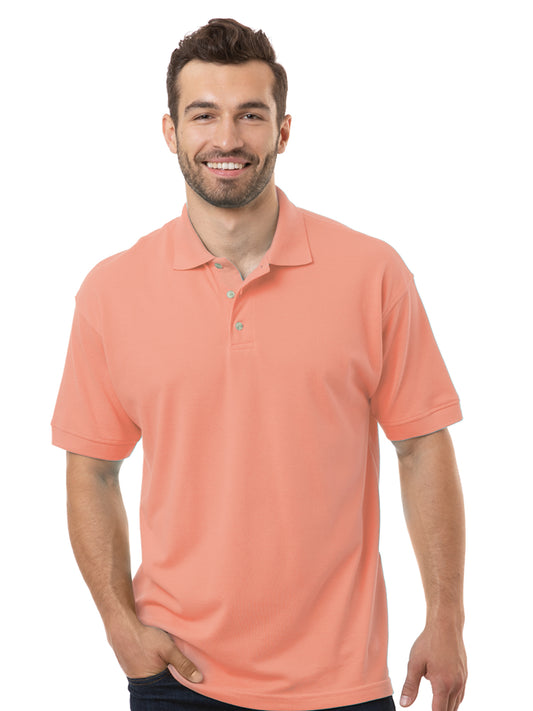 Men's Pocketless Superblend Short Sleeve Polo - BG7204 - Salmon