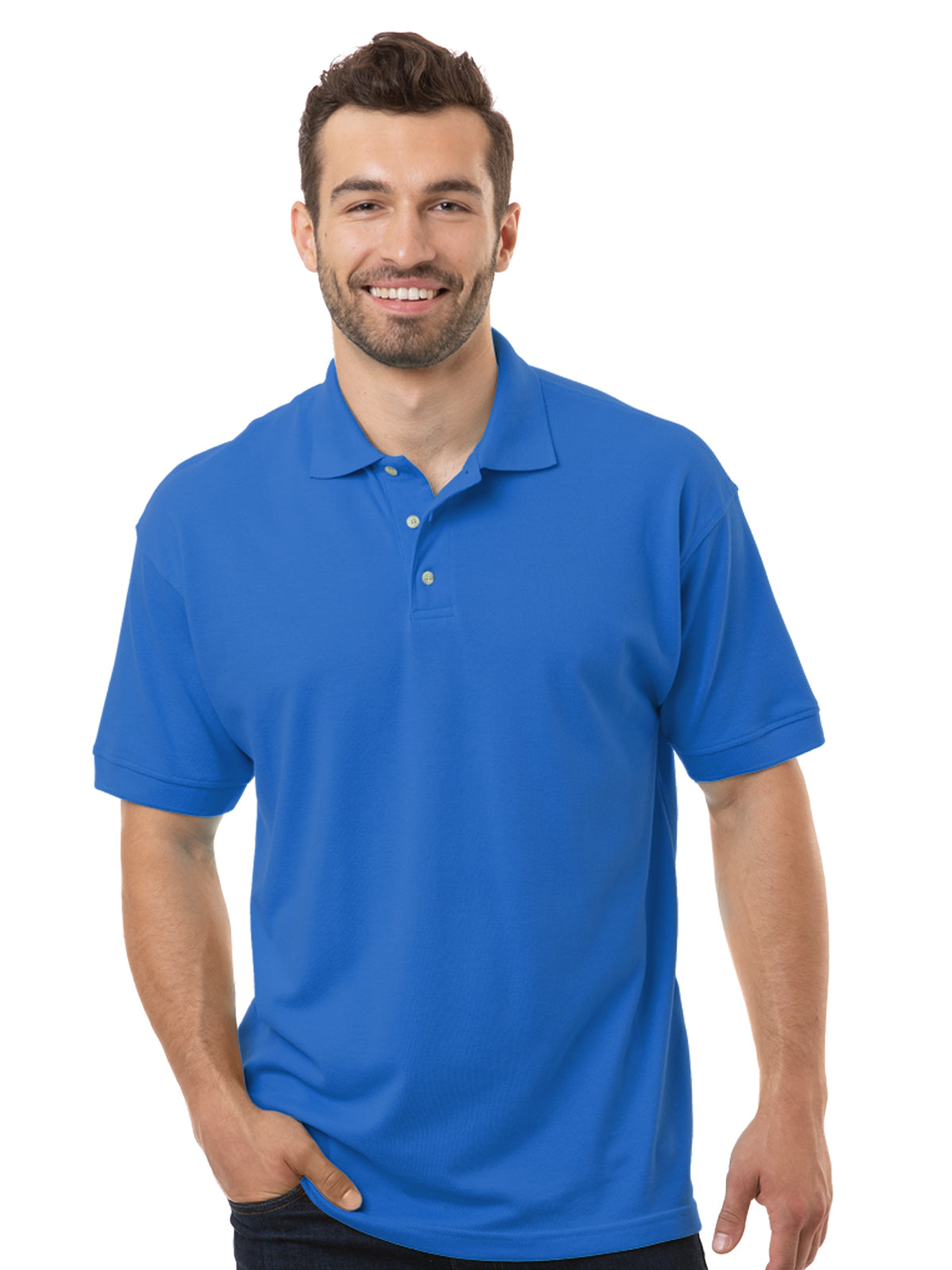 Men's Pocketless Superblend Short Sleeve Polo - BG7204 - Turquoise