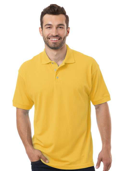 Men's Pocketless Superblend Short Sleeve Polo - BG7204 - Yellow