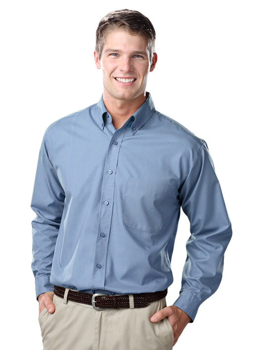 Men's 1-Pocket Value Poplin Shirt - BG7210 - Light Blue