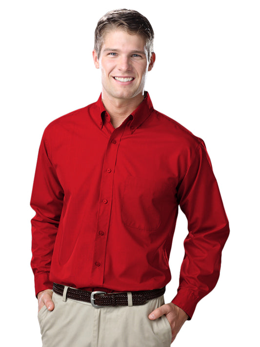 Men's 1-Pocket Value Poplin Shirt - BG7210 - Red