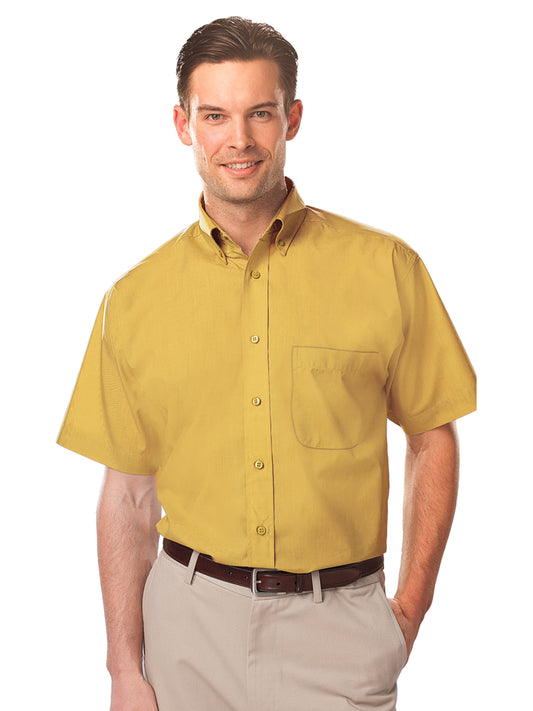 Men's 1-Pocket Short Sleeve Value Poplin Shirt - BG7210S - Maize