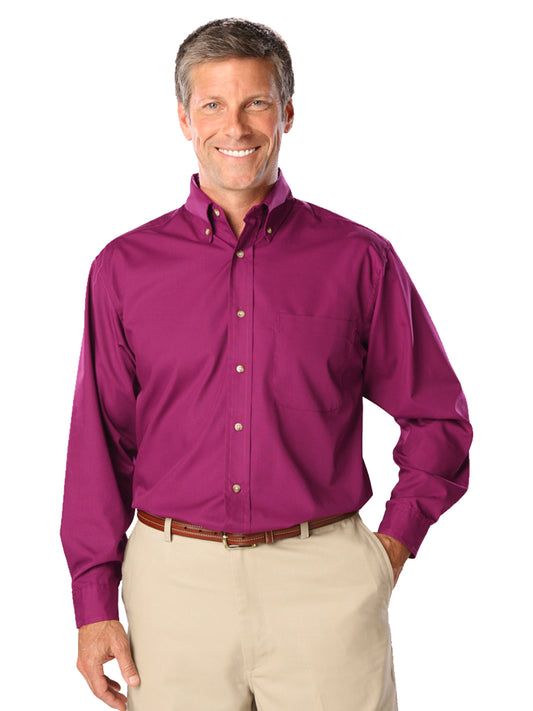 Men's 1-Pocket Superblend Poplin Shirt - BG7216 - Berry