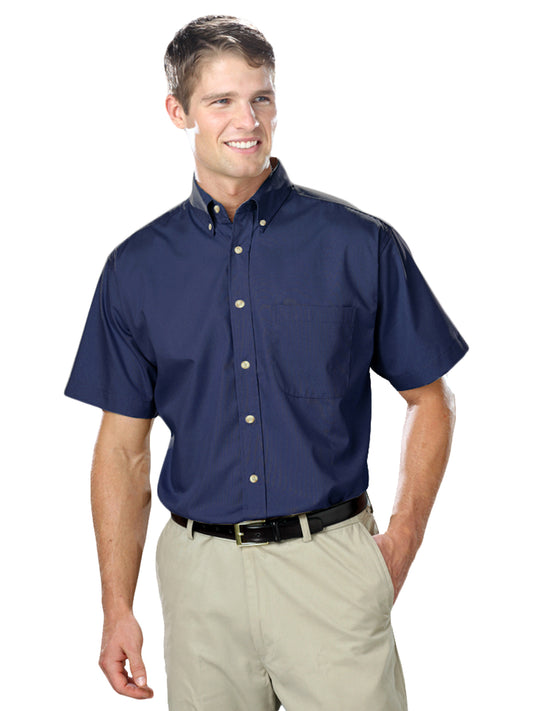Men's 1-Pocket Short Sleeve Superblend Poplin Shirt - BG7216S - Navy