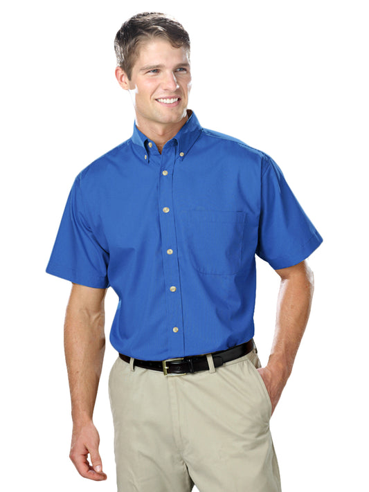 Men's 1-Pocket Short Sleeve Superblend Poplin Shirt - BG7216S - Turquoise