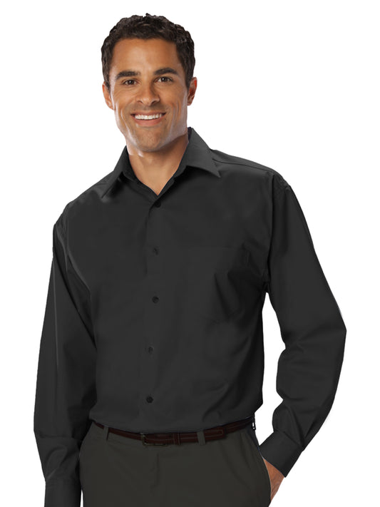 Men's 1-Pocket Stretch Poplin Shirt - BG7218 - Black