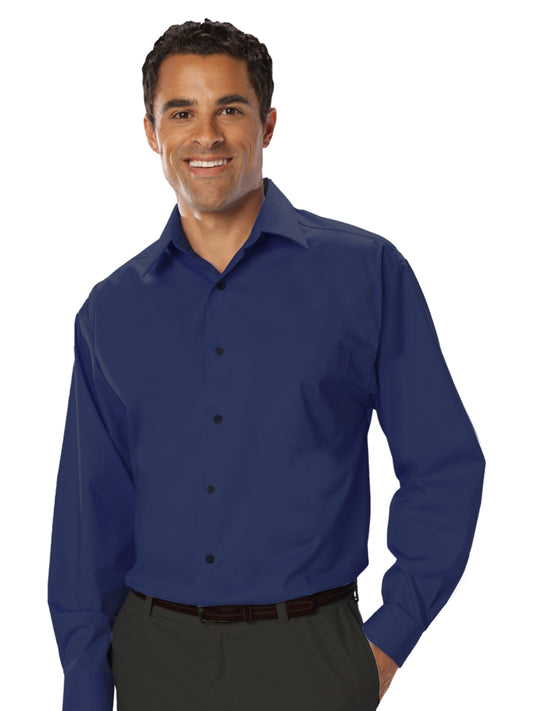 Men's 1-Pocket Stretch Poplin Shirt - BG7218 - Navy