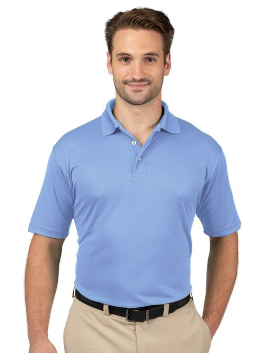 Men's Pocketless Wicking Short Sleeve Polo - BG7219 - Light Blue