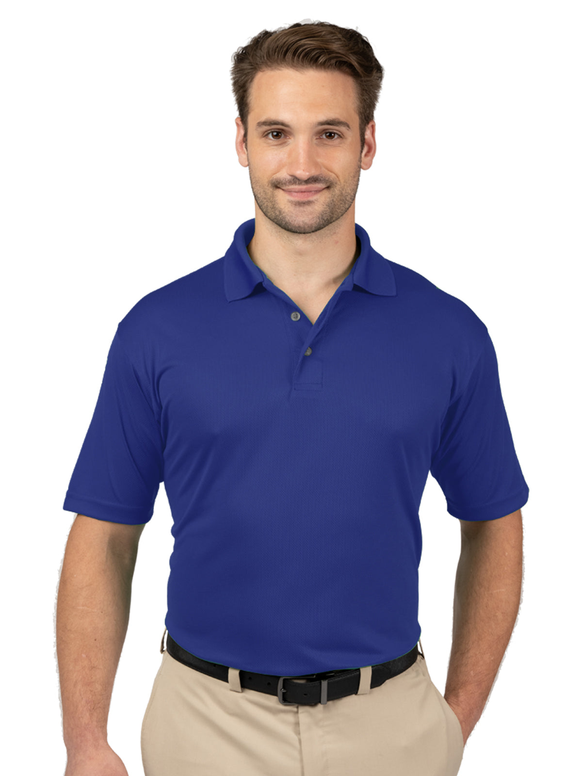 Men's Pocketless Wicking Short Sleeve Polo - BG7219 - Royal