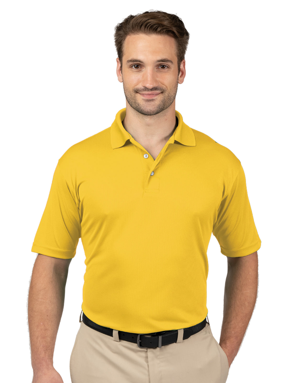 Men's Pocketless Wicking Short Sleeve Polo - BG7219 - Yellow