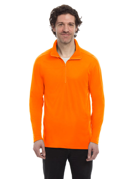 Men's Pocketless 1/4-Zip Long Sleeve Pullover - BG7230 - Safety Orange