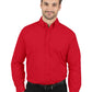 Men's 1-Pocket Matching Buttons Poplin Shirt - BG7266 - Red