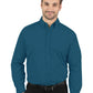 Men's 1-Pocket Matching Buttons Poplin Shirt - BG7266 - Teal