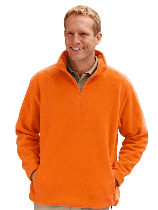 Unisex 2-Pocket Micro Fleece Zip Pullover - BG9952 - Polar Orange