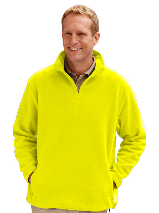 Unisex 2-Pocket Micro Fleece Zip Pullover - BG9952 - Optic Yellow