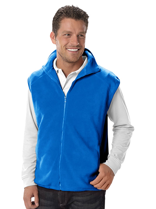 Unisex 2-Pocket Micro Fleece Zip Front Vest - BG9953 - Polar Blue