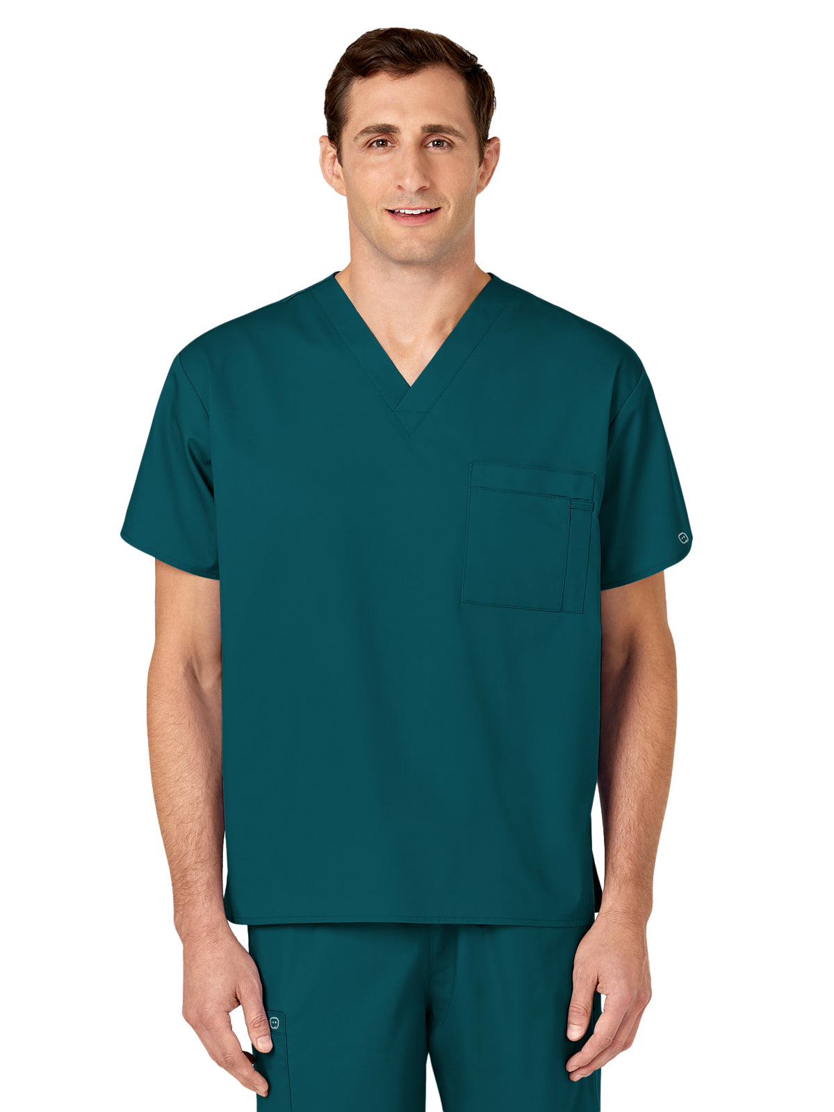 Unisex Double-Pocket V-Neck Scrub Top