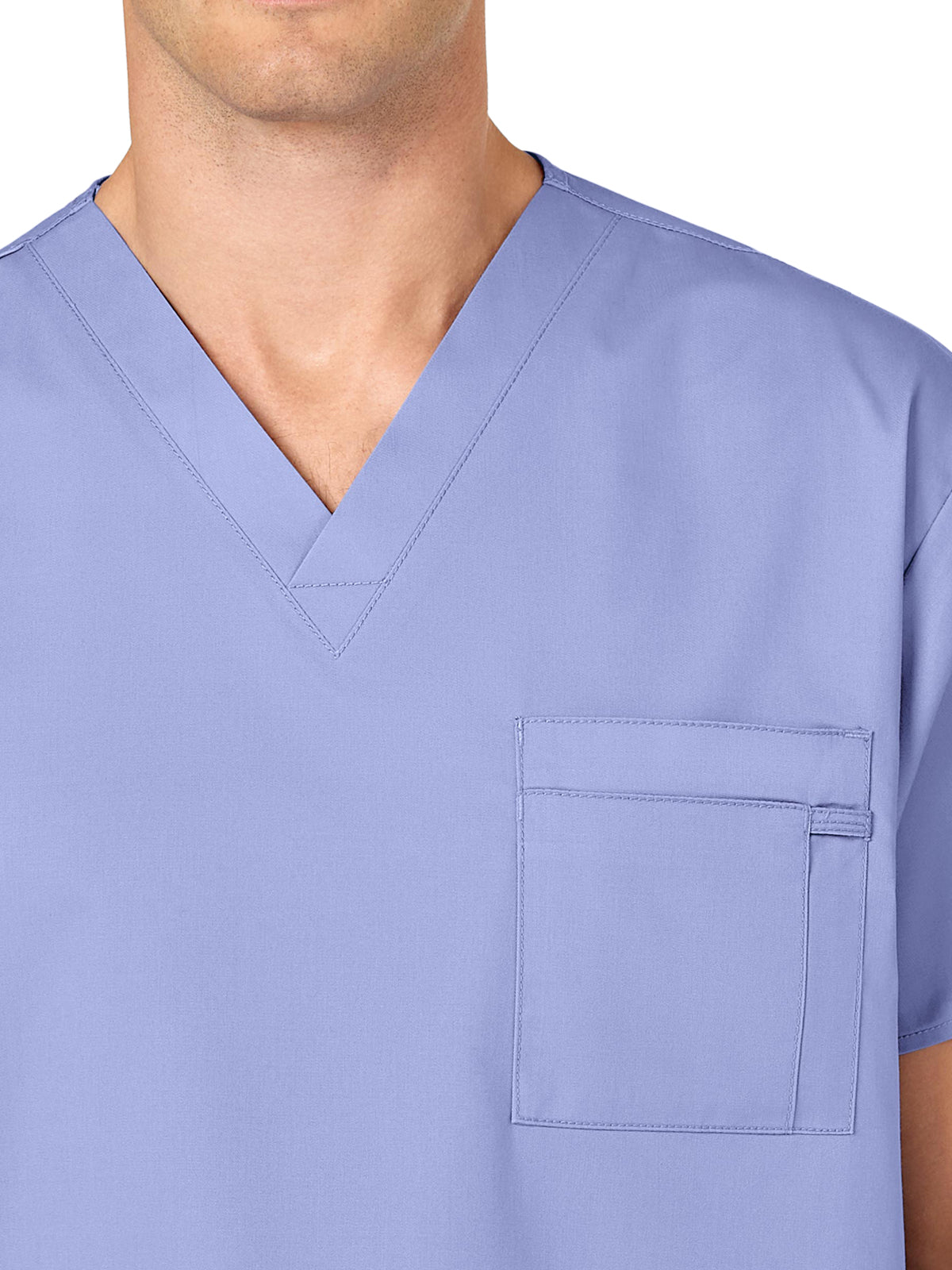 Unisex Double-Pocket V-Neck Scrub Top