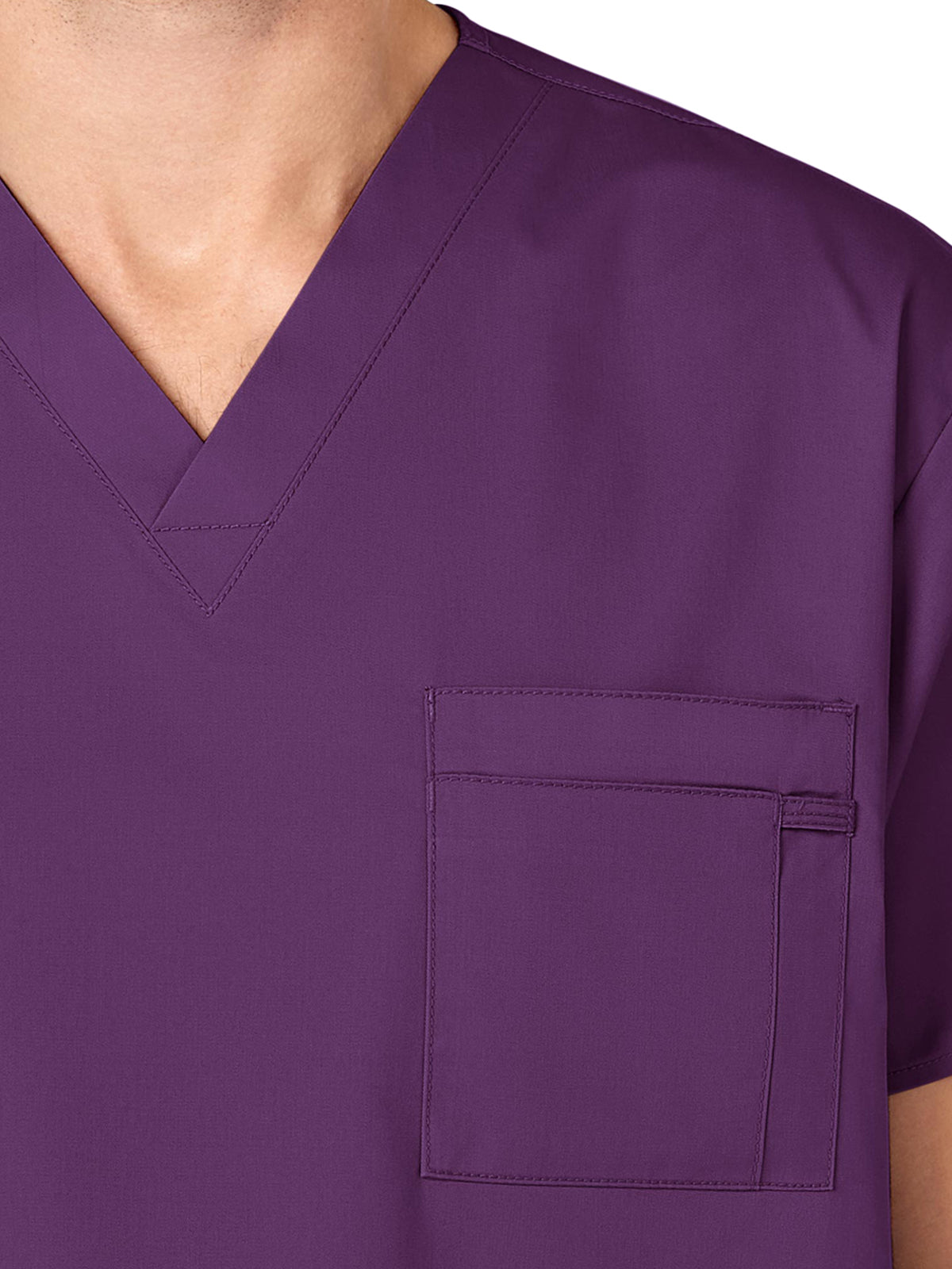 Unisex Double-Pocket V-Neck Scrub Top