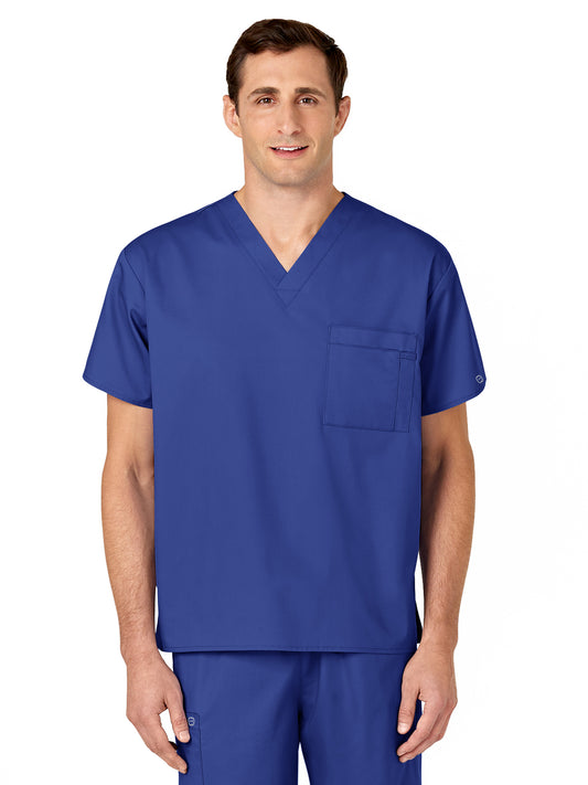 Unisex Double-Pocket V-Neck Scrub Top