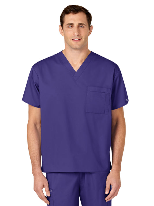 Unisex Double-Pocket V-Neck Scrub Top