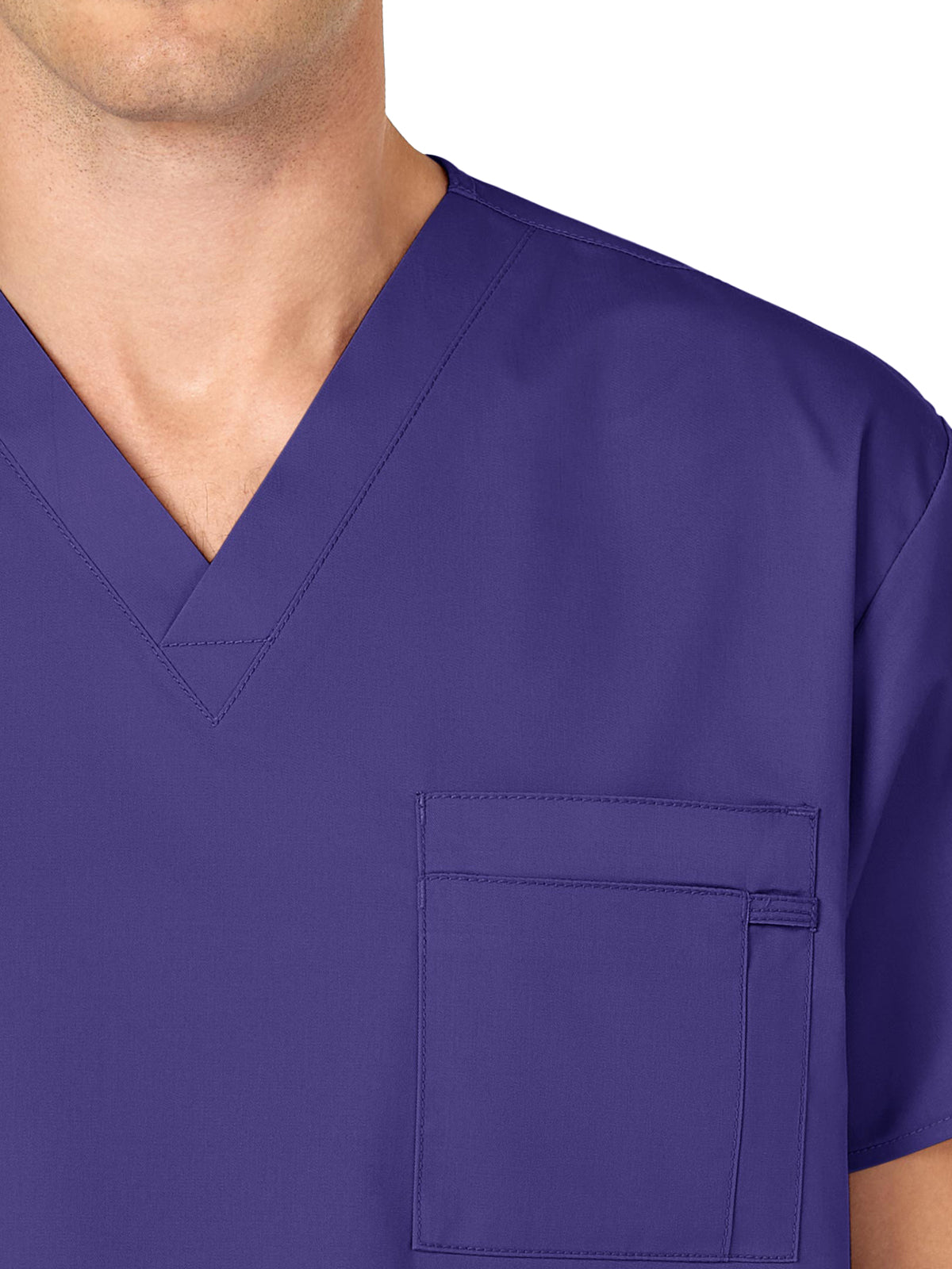 Unisex Double-Pocket V-Neck Scrub Top