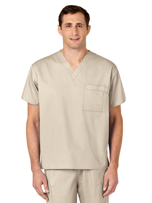 Unisex Double-Pocket V-Neck Scrub Top