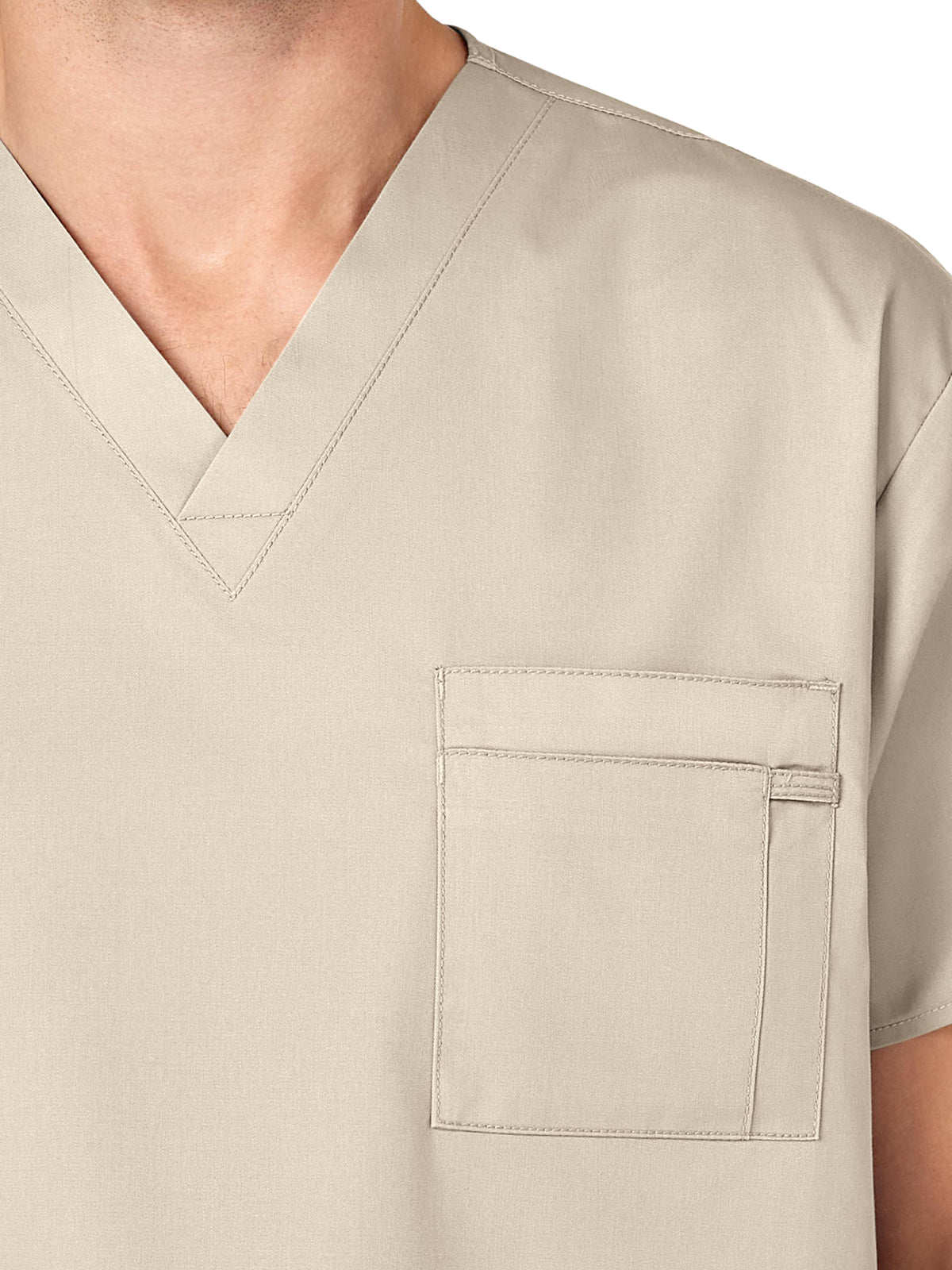 Unisex Double-Pocket V-Neck Scrub Top