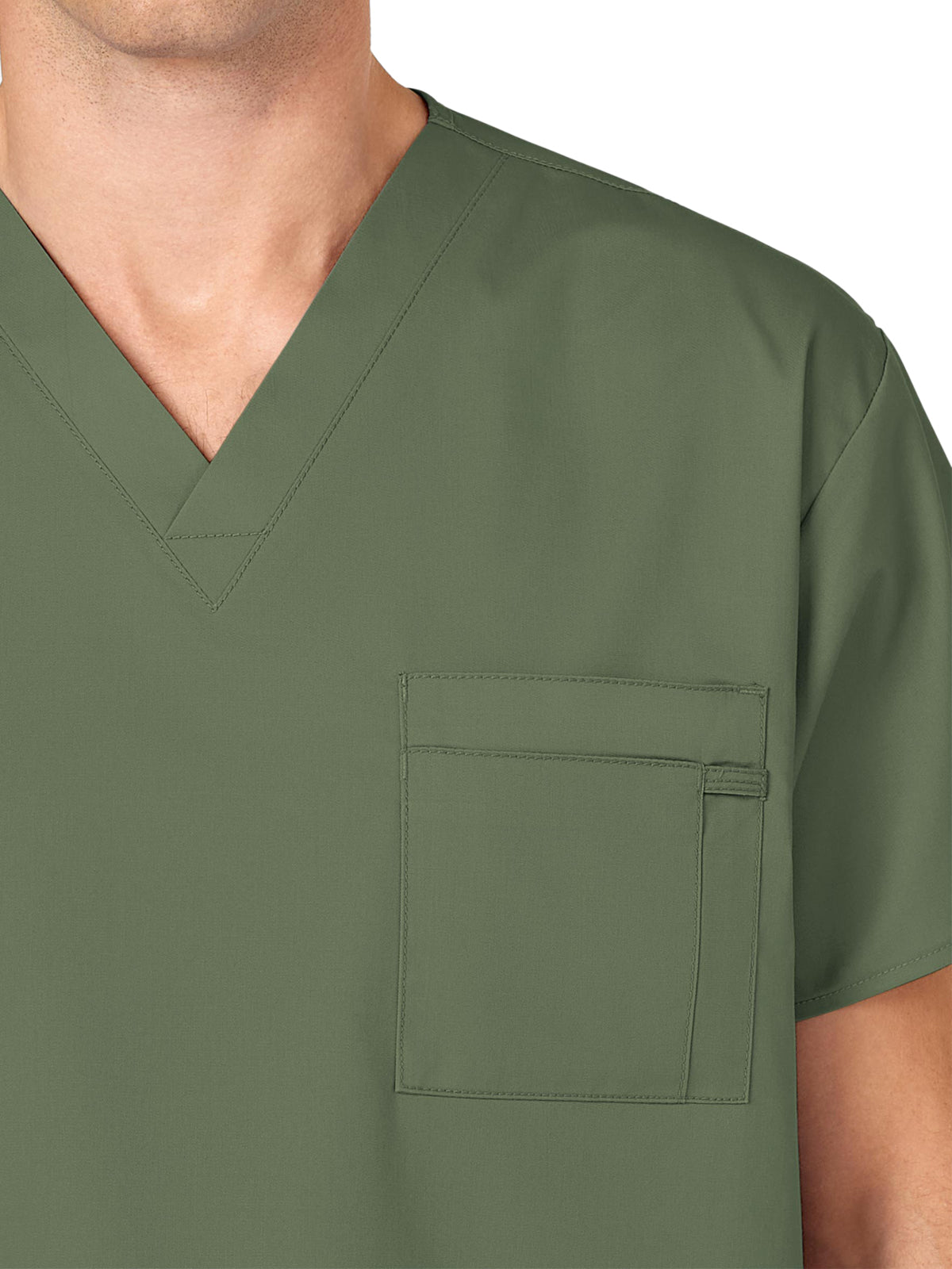 Unisex Double-Pocket V-Neck Scrub Top