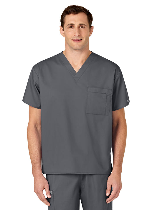 Unisex Double-Pocket V-Neck Scrub Top