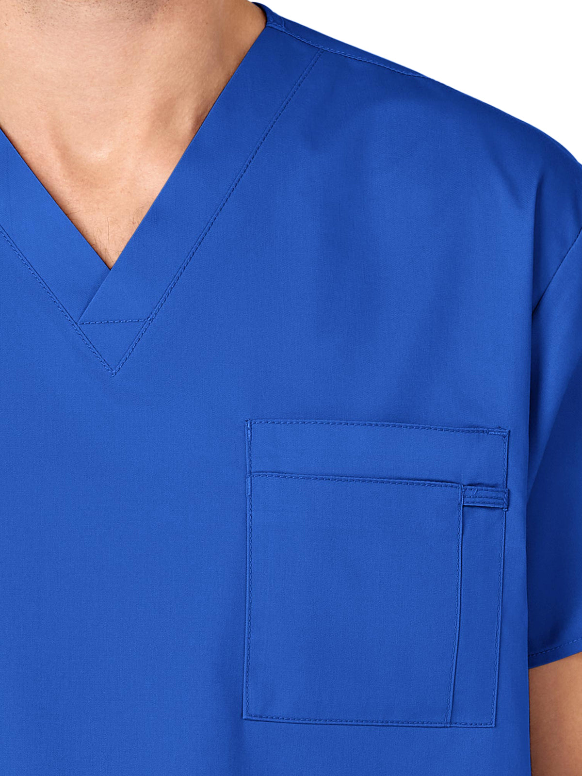 Unisex Double-Pocket V-Neck Scrub Top