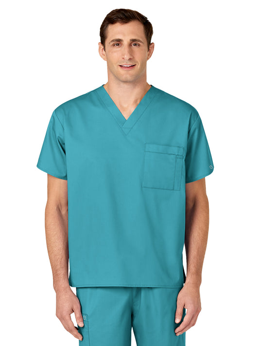 Unisex Double-Pocket V-Neck Scrub Top