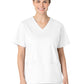 Women's Four-Pocket V-Neck Top - 101 - White