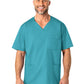 Men's Four-Pocket Modified V-Neck Top - 103 - Teal