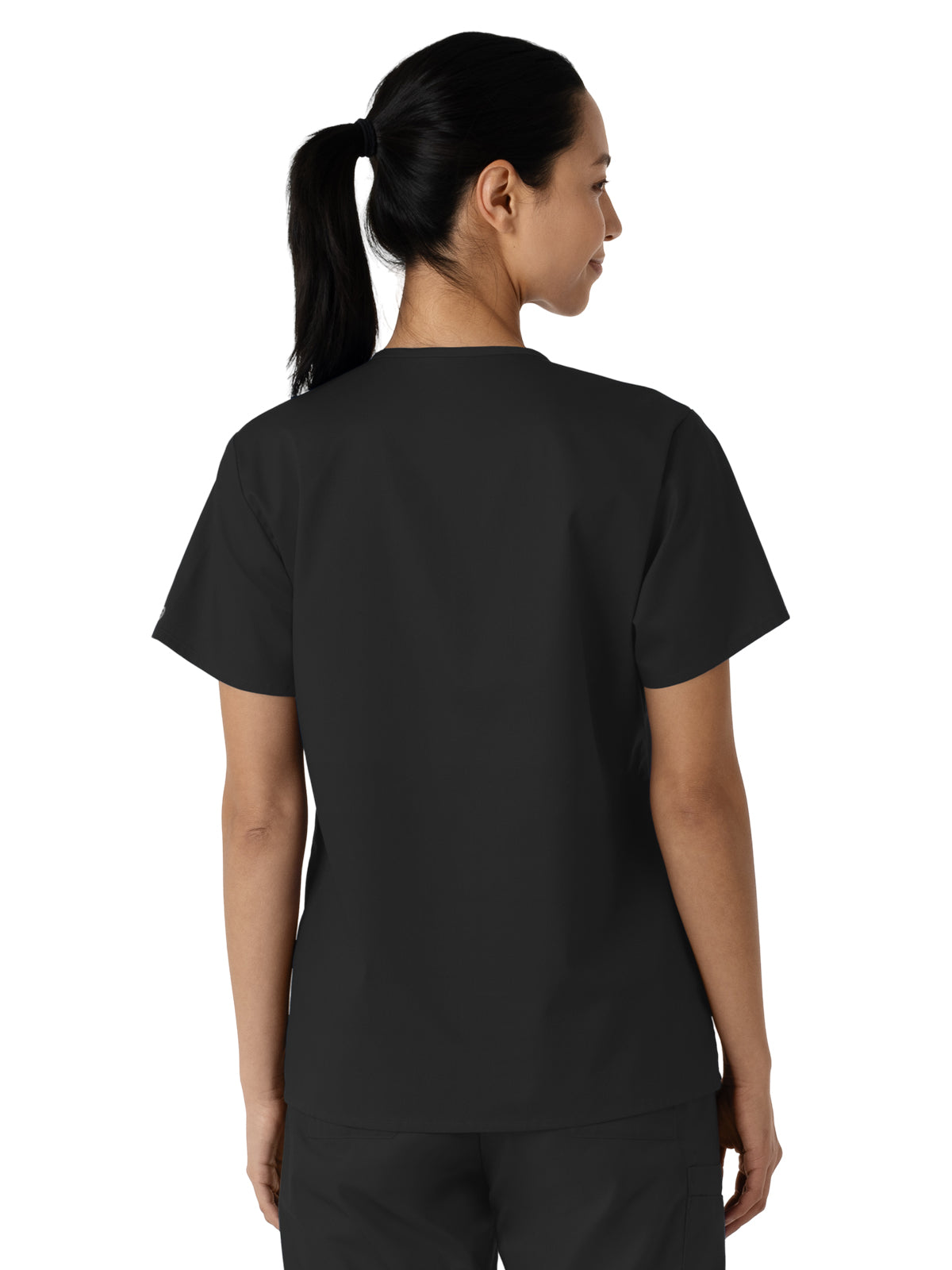 Women's Three-Pocket Curved V-Neck Scrub Top