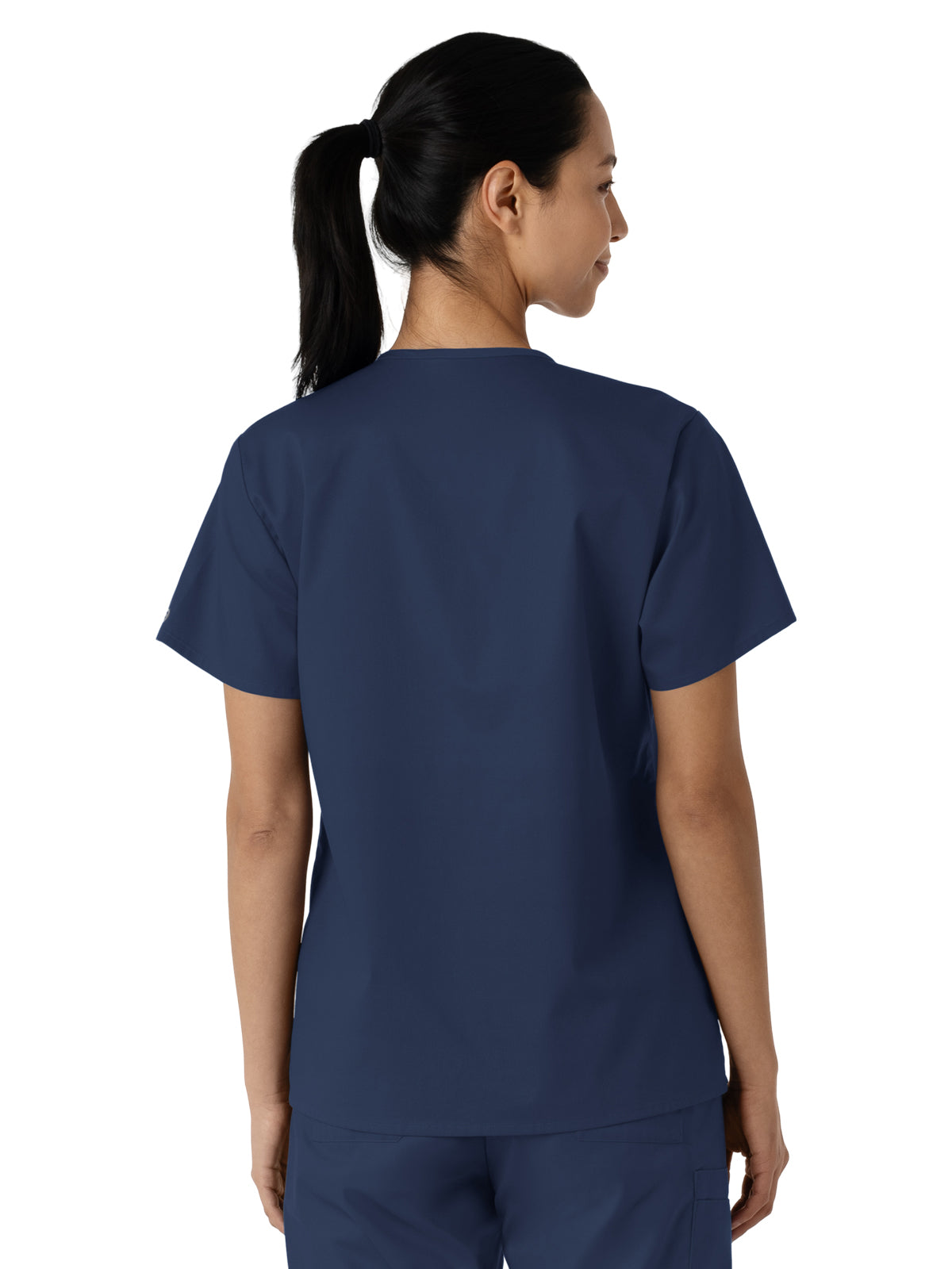 Women's Three-Pocket Curved V-Neck Scrub Top