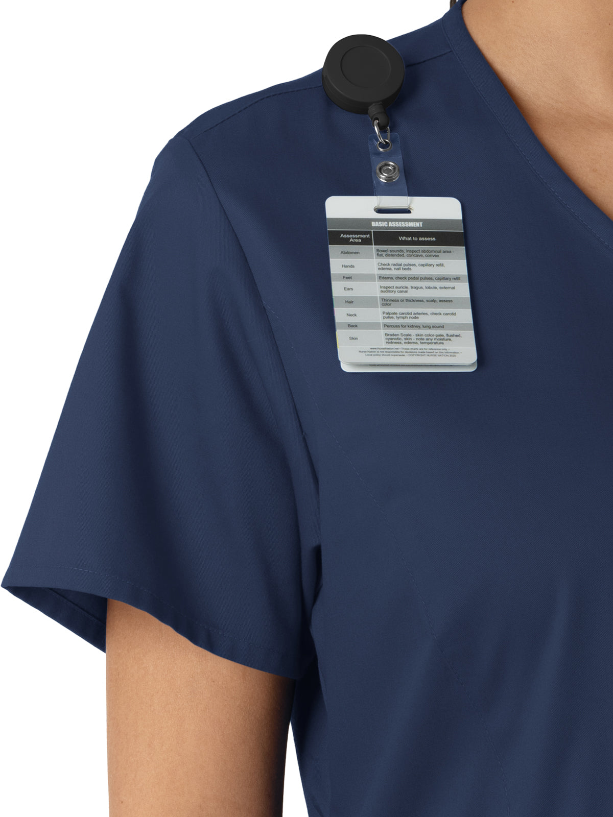 Women's Three-Pocket Curved V-Neck Scrub Top